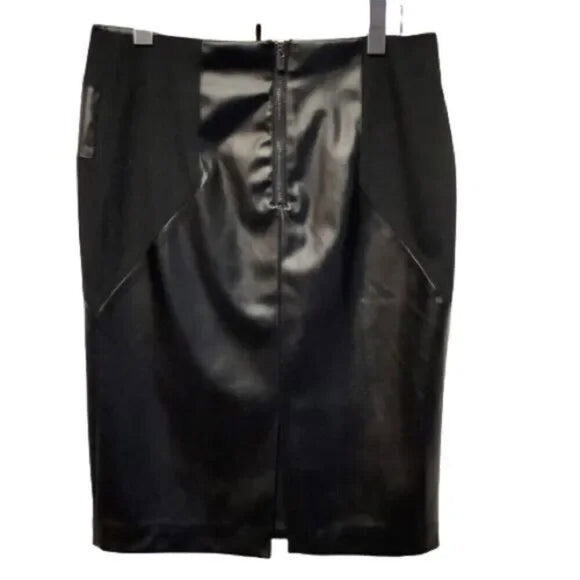 CLEO FAUX LEATHER BLACK SKIRT - Picture 2 of 9